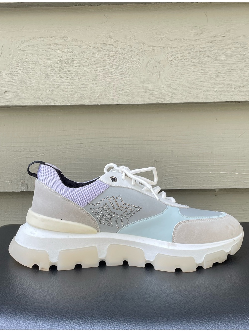 Atlantic Stars Ava Women's Grey & Light Blue Chunky Sneaker size 38 - Picture 11 of 12